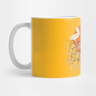 pelican on the willow tree in the sunset Mug